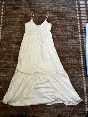 American Eagle Cream Maxi Cotton Dress
